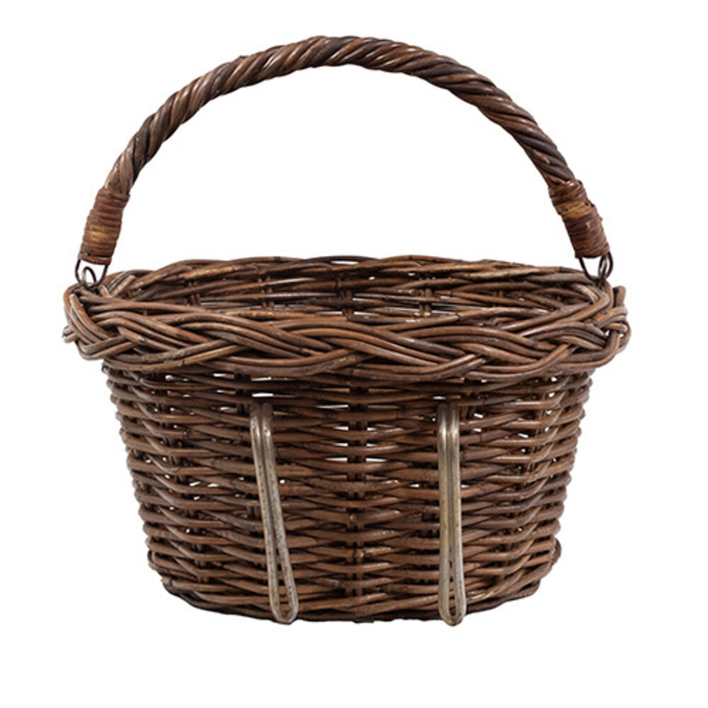 Wicked Rieten Fietsmand Aan Stuur Ovaal Bruin