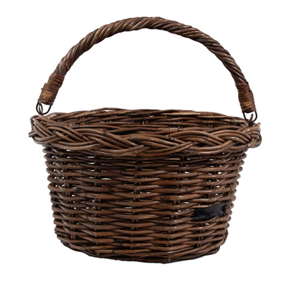 Wicked Rieten Fietsmand Aan Stuur Ovaal Bruin