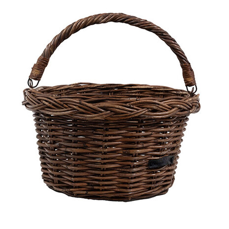 Wicked Rieten Fietsmand Aan Stuur Ovaal Bruin