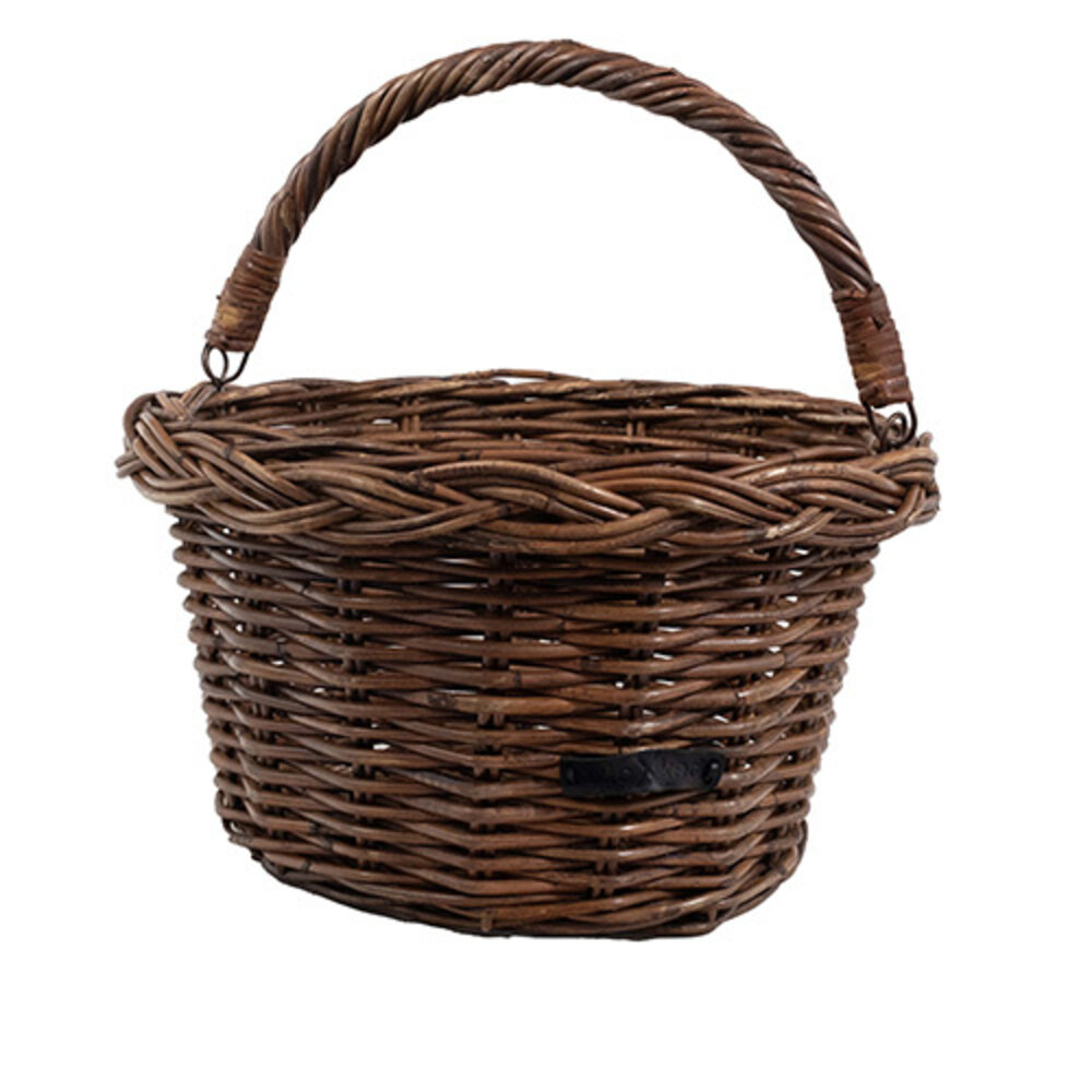 Wicked Rieten Fietsmand Aan Stuur Ovaal Bruin