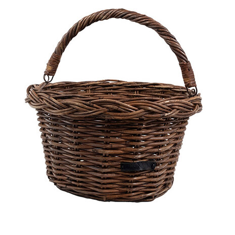 Wicked Rieten Fietsmand Aan Stuur Ovaal Bruin
