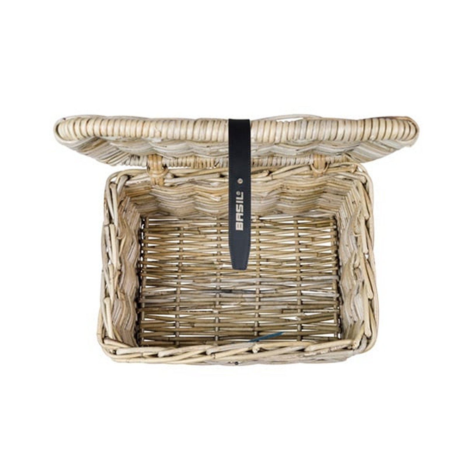 Mand Dax Large + deksel rotan grijs