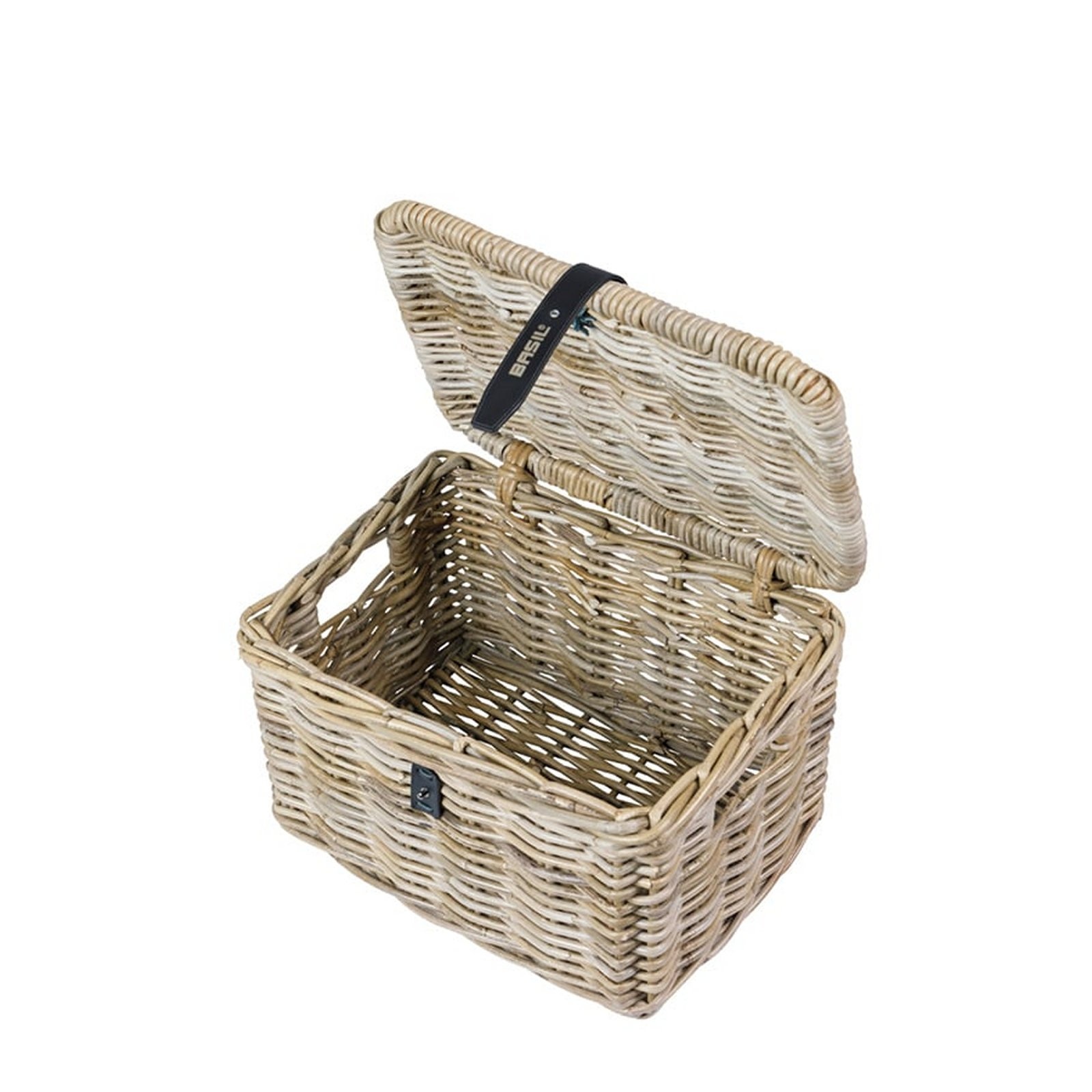Mand Dax Large + deksel rotan grijs