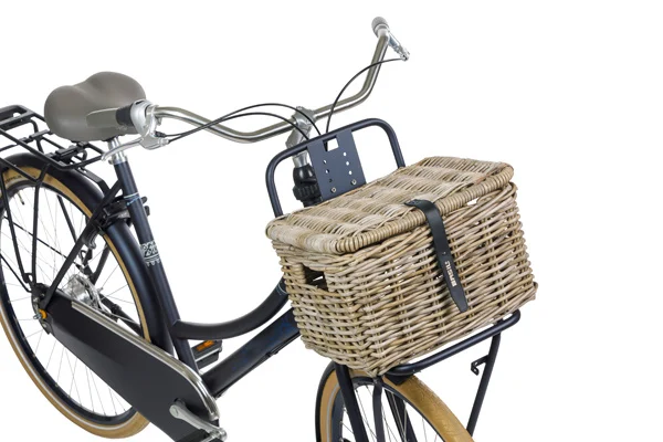 Mand Dax Large + deksel rotan grijs