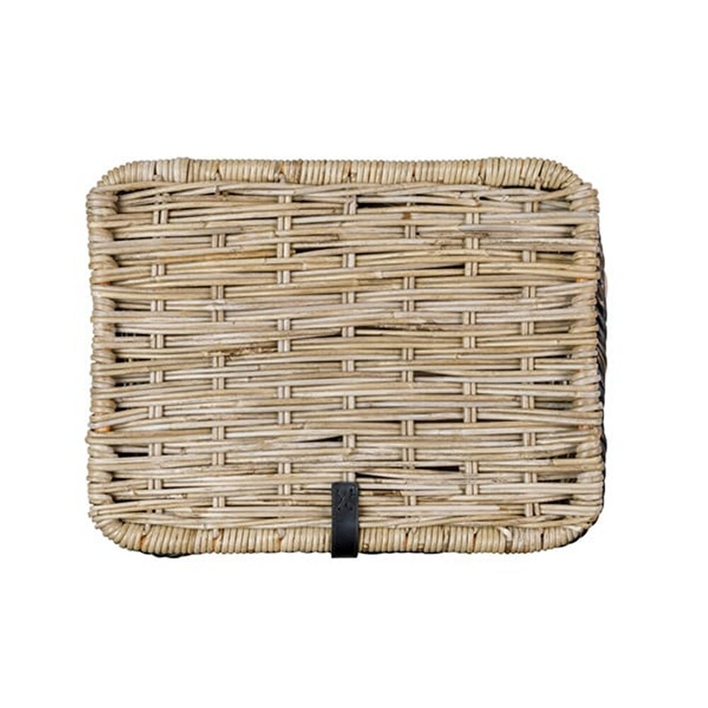 Basil Mand Dijon L rotan grijs/zwart met Deksel Basil Mand Dijon L rotan grijs/zwart met Deksel