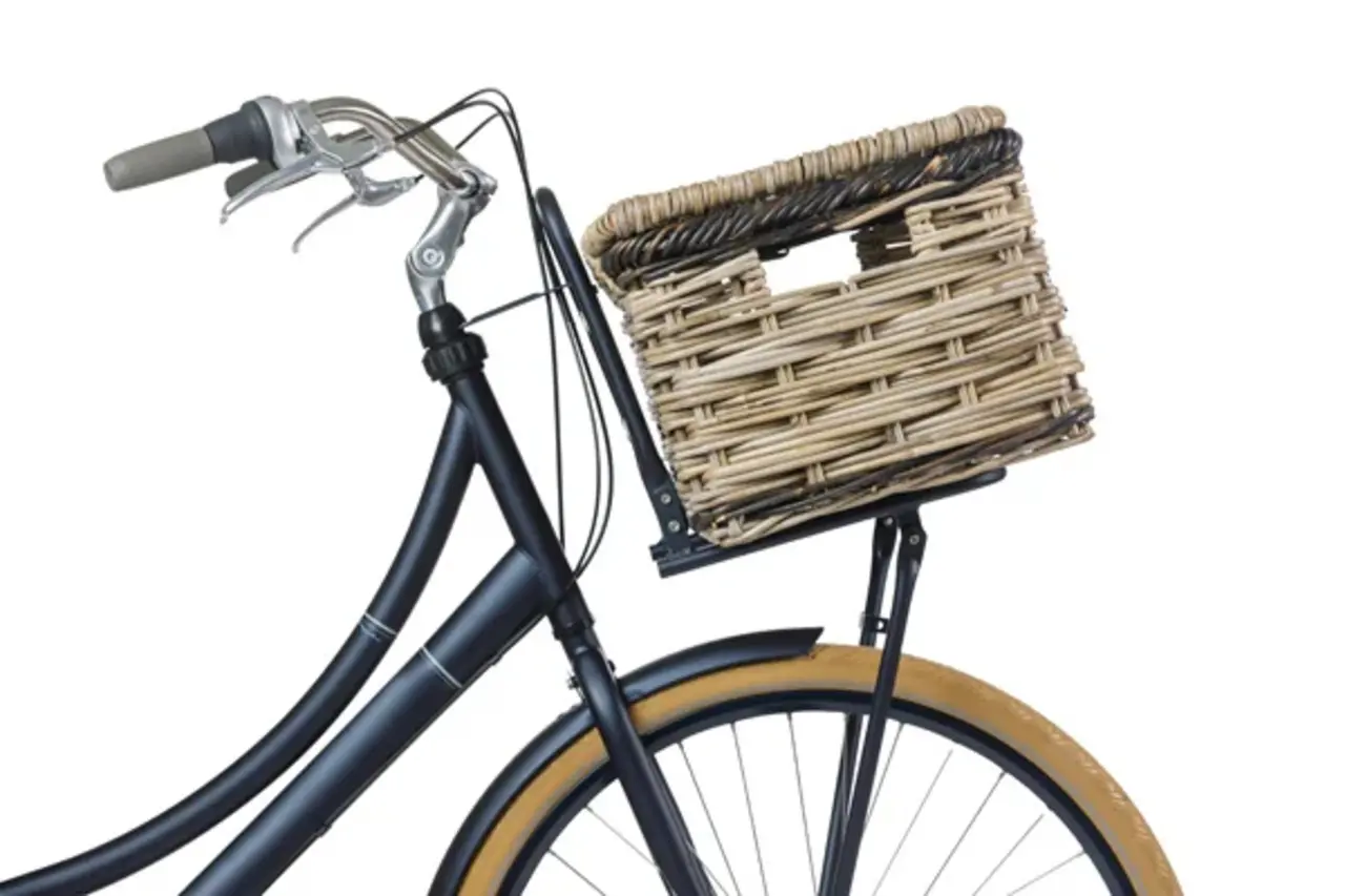 Basil Mand Dijon Small  rotan grijs/zwart met Deksel Basil Mand Dijon Small  rotan grijs/zwart met Deksel