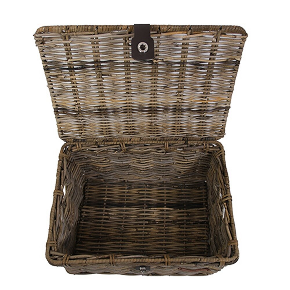 Wicked Rieten kratmand Zwart maat L met klep Wicked Rieten kratmand Zwart maat L met klep