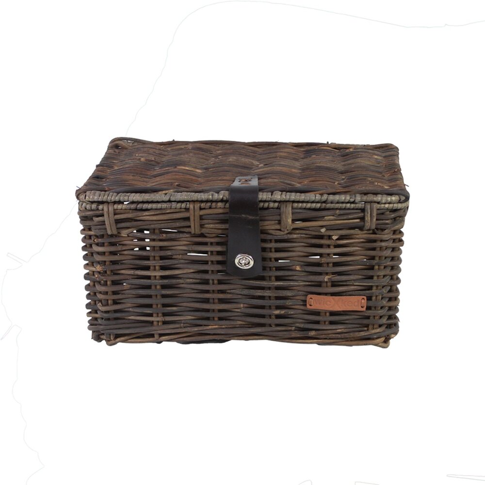 Wicked Rieten kratmand Zwart maat L met klep Wicked Rieten kratmand Zwart maat L met klep
