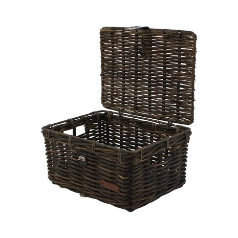 Wicked Rieten kratmand Zwart maat L met klep Wicked Rieten kratmand Zwart maat L met klep