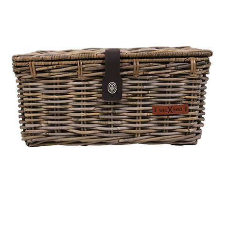 Wicked Rieten  kratmand Grijs maat L met klep Wicked Rieten  kratmand Grijs maat L met klep