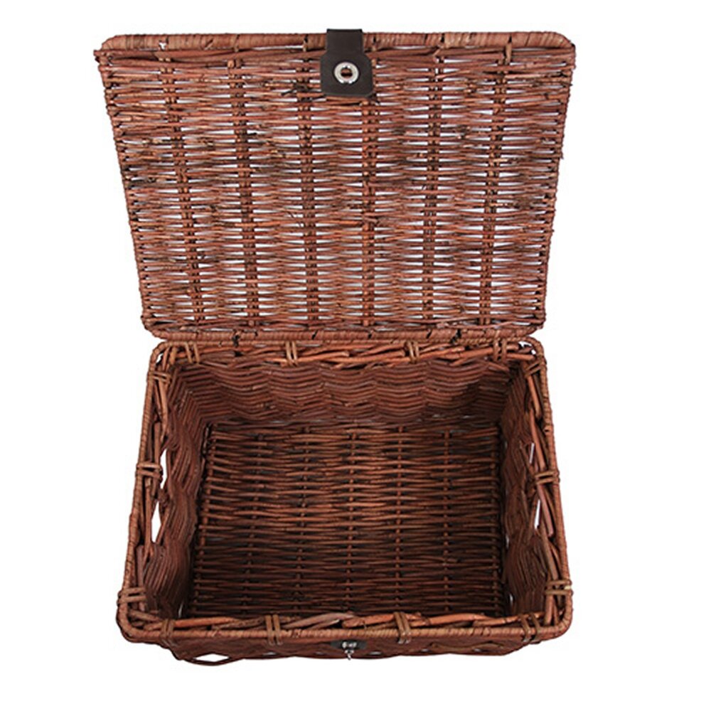 Wicked Rieten  kratmand Bruin maat L met klep Wicked Rieten  kratmand Bruin maat L met klep