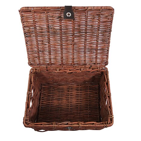 Wicked Rieten  kratmand Bruin maat L met klep Wicked Rieten  kratmand Bruin maat L met klep