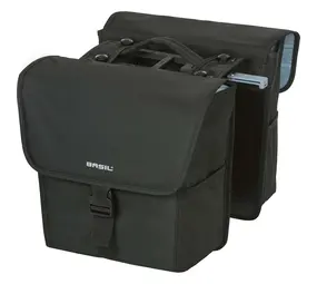 Basil dubbele fietstas Go solid zw MIK Basil dubbele fietstas Go solid zw MIK