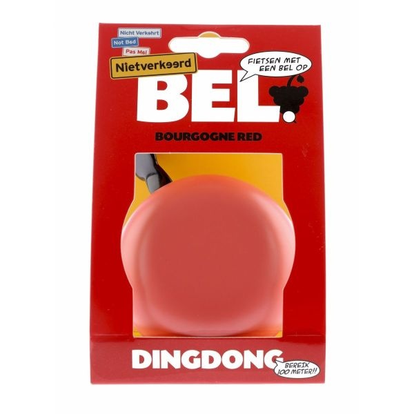 fietsbel Ding Dong 80mm bourgonje red