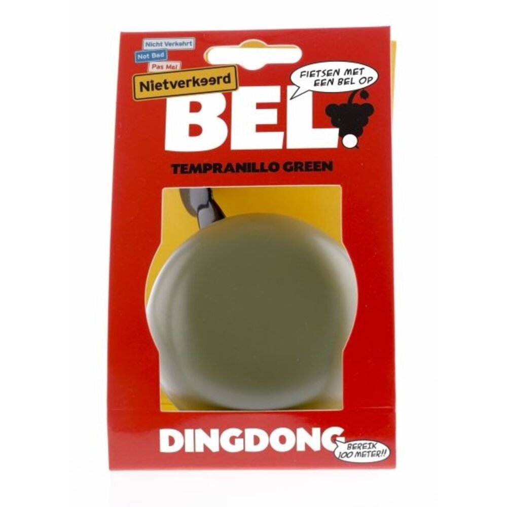 Niet verkeerd fietsbel Ding Dong 80mm tempranillo green Niet verkeerd fietsbel Ding Dong 80mm tempranillo green