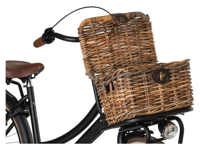 Rotan Fietsmand Junior Met Klep Bruin