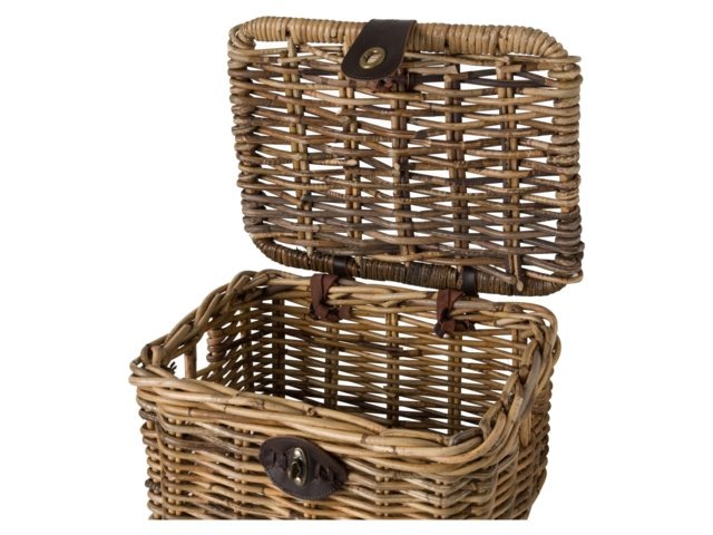 Rotan Fietsmand Junior Met Klep Bruin