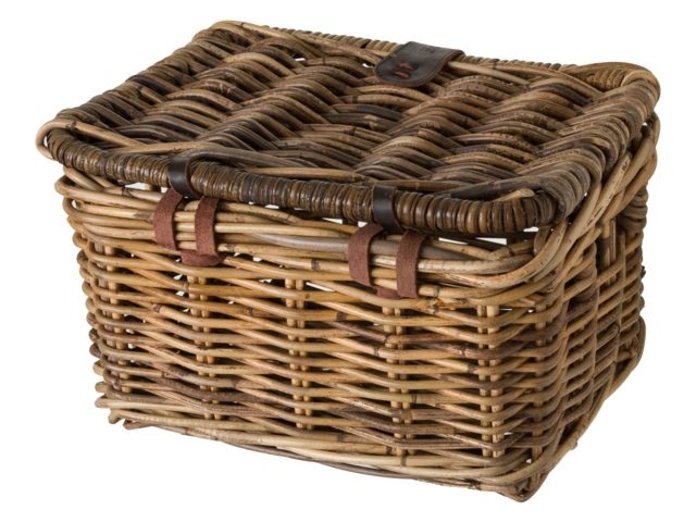 Rotan Fietsmand Junior Met Klep Bruin