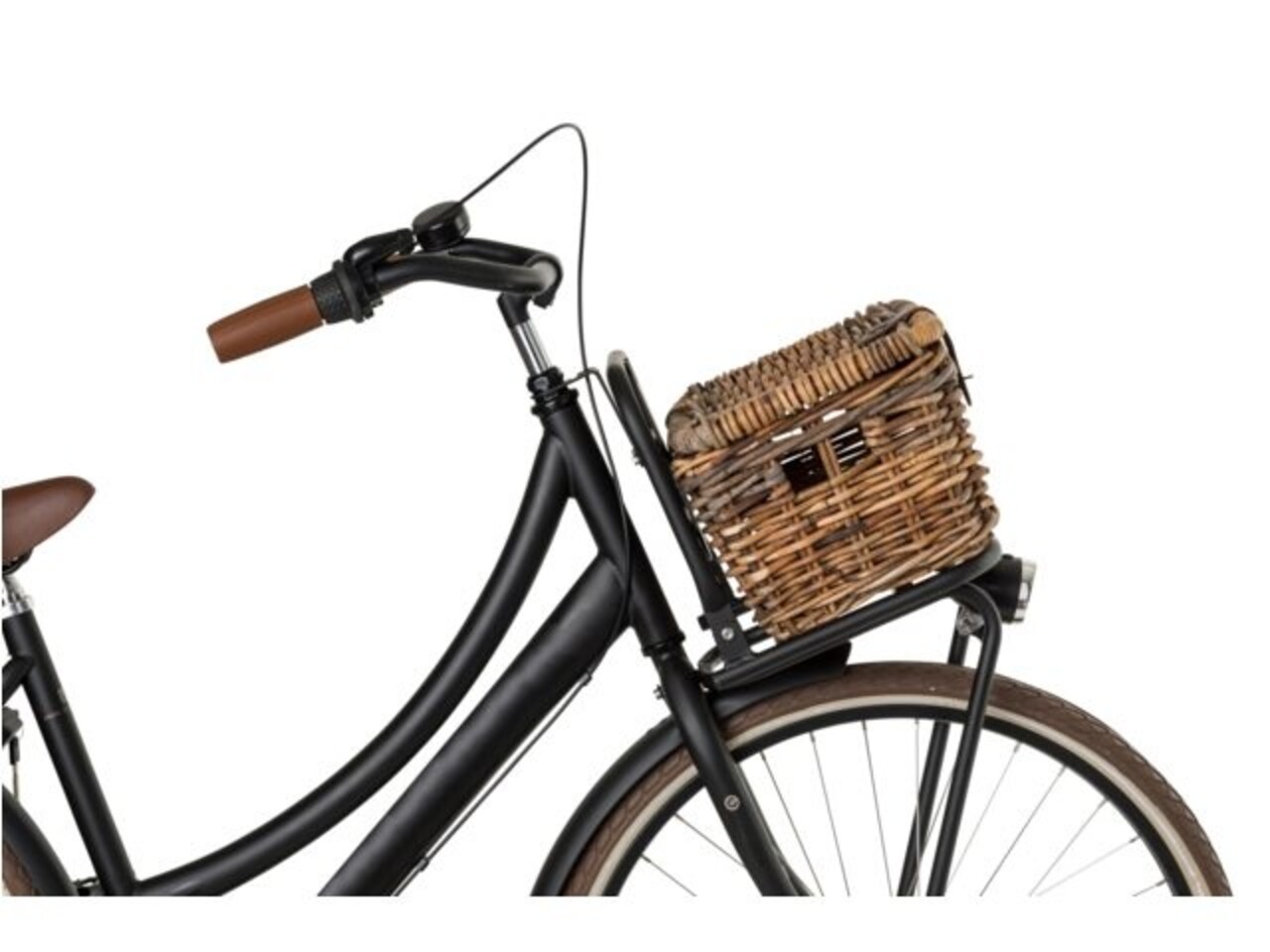 Fast Rider Rotan Fietsmand Junior Met Klep Bruin Fast Rider Rotan Fietsmand Junior Met Klep Bruin