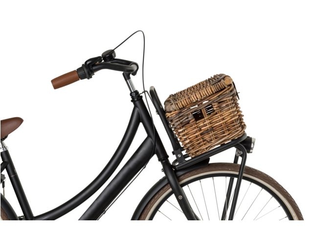 Rotan Fietsmand Junior Met Klep Bruin