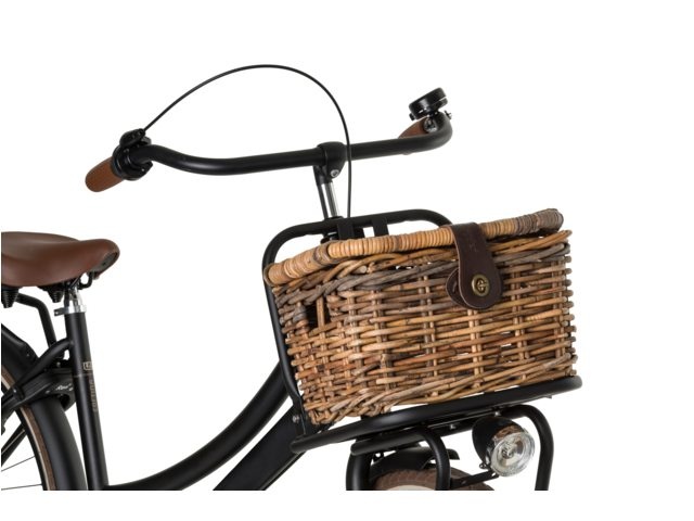 Rotan Fietsmand Junior Met Klep Bruin
