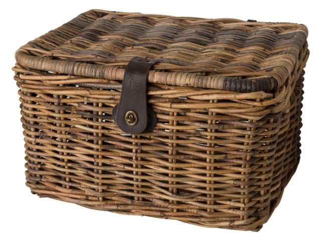 Fast Rider Rotan Fietsmand Met Klep Medium Bruin