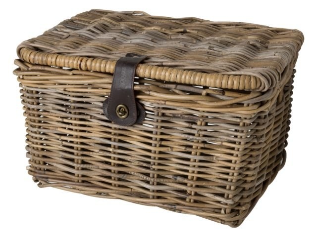 Fast Rider Rotan Fietsmand Met Klep Medium Naturel