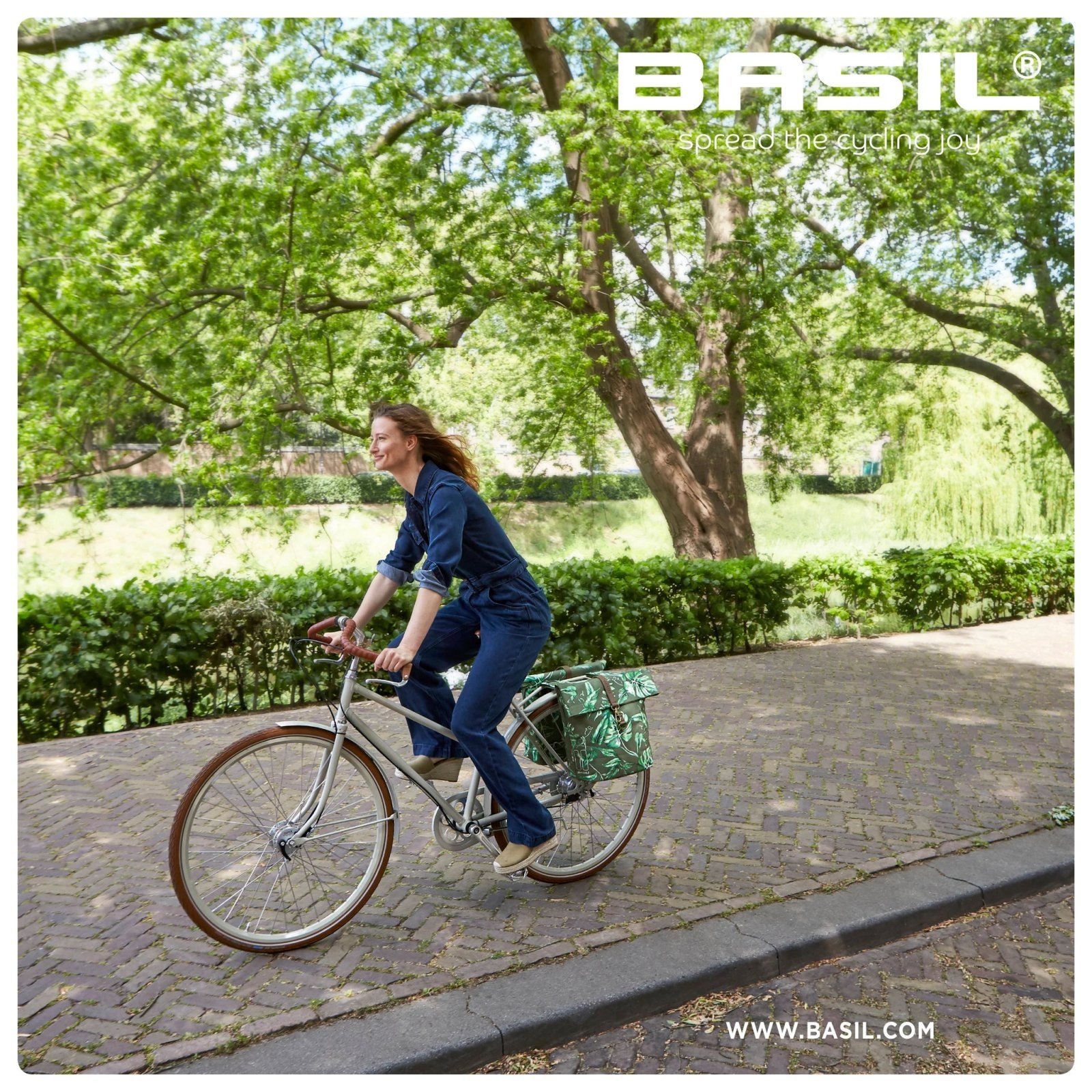 fietstas dubbel Ever-Green thyme groen 28-32L