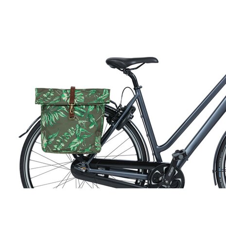 Basil fietstas dubbel Ever-Green thyme groen 28-32L