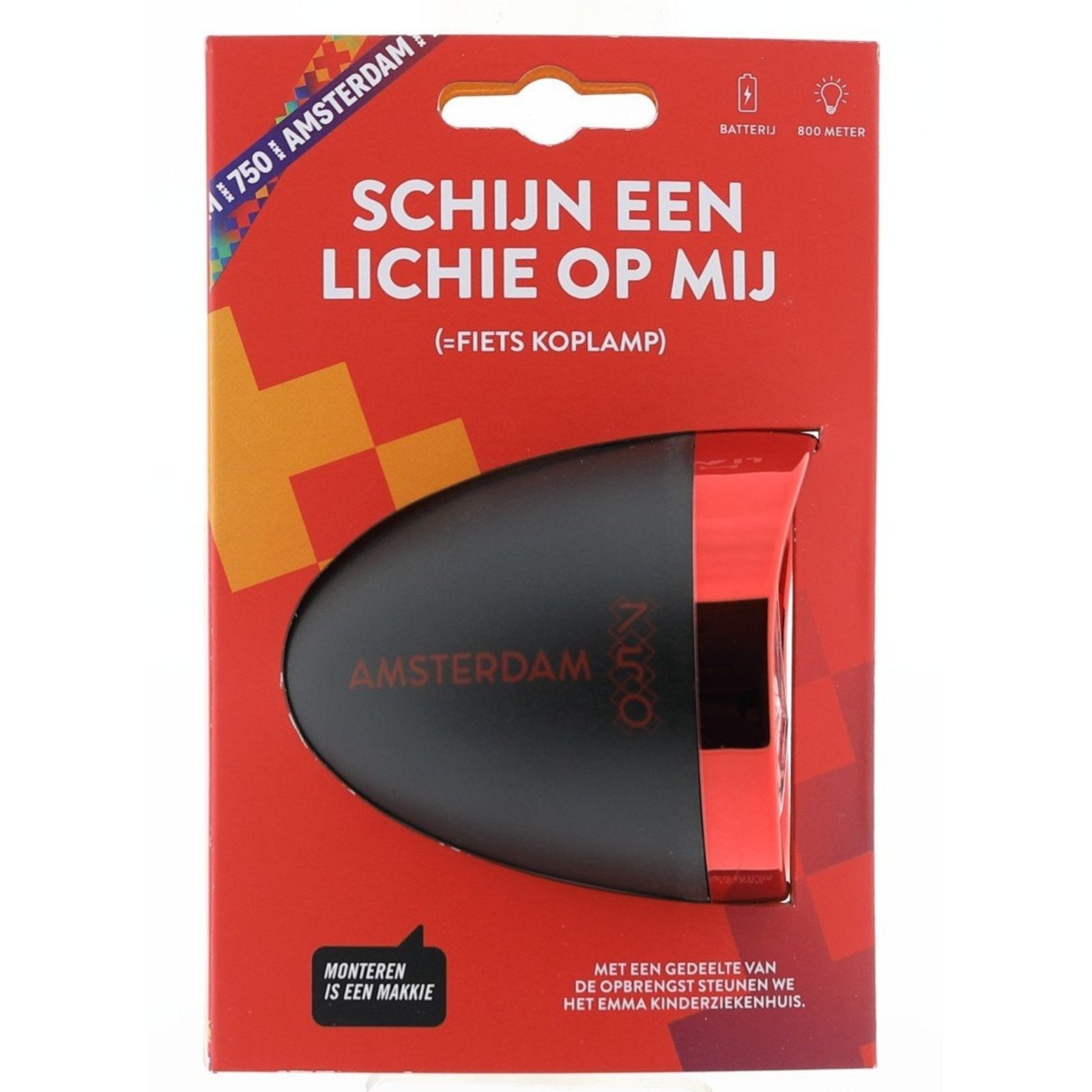 Amsterdam 750 Fietskoplamp schijn een lichie op mij