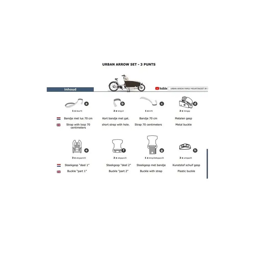 Melia Melia baby/peuter schaal bev.set 3P Urban Arrow bakfiets