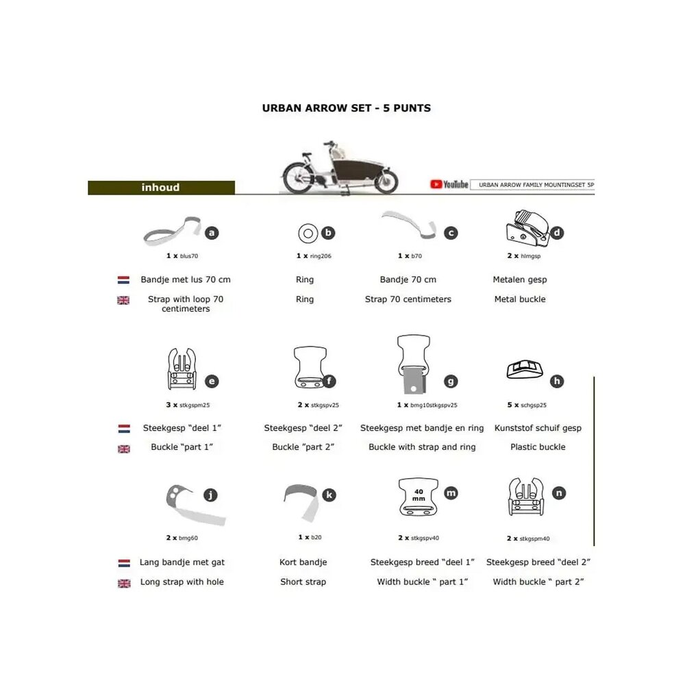 Melia Melia baby/peuter schaal bev.set 5P Urban Arrow bakfiets