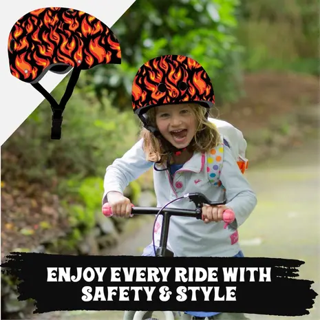 Kiddimoto Kinder Fietshelm Flames Medium Kiddimoto Kinder Fietshelm Flames Medium