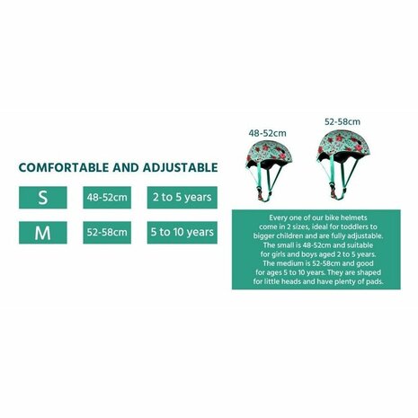 Kiddimoto Kinder Fietshelm Mate Floral Small (48 - 53 cm)