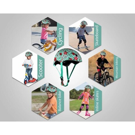 Kiddimoto Kinder Fietshelm Mate Floral Small (48 - 53 cm)