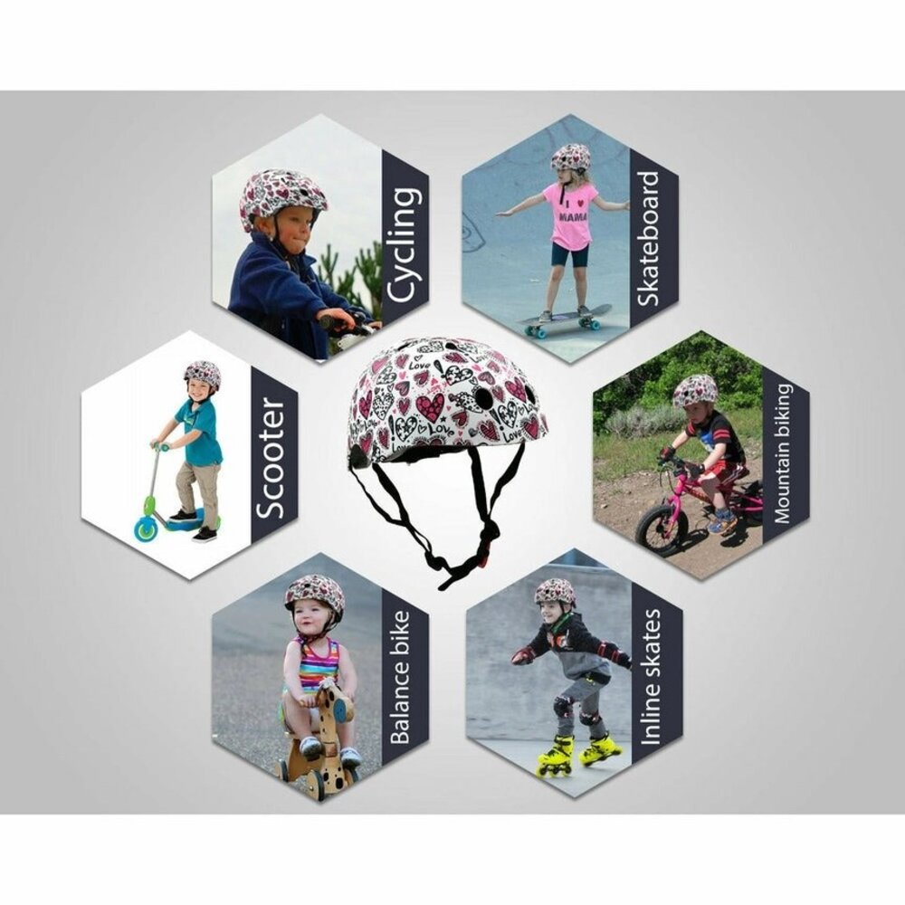 Kiddimoto Kinder Fietshelm Love Small (48 - 53 cm) Kiddimoto Kinder Fietshelm Love Small (48 - 53 cm)