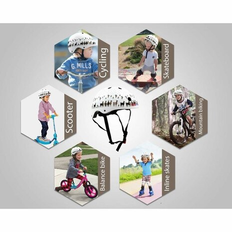 Kiddimoto Kinder Fietshelm Lama Medium ( 53-58 cm) Kiddimoto Kinder Fietshelm Lama Medium ( 53-58 cm)