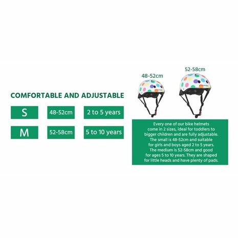 Kiddimoto Kinder Fietshelm Pastel Dotty Small (48 - 53 cm) 