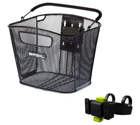 Basil mand Bold front KF + stuur houder KF 26L zwart Basil mand Bold front KF + stuur houder KF 26L zwart