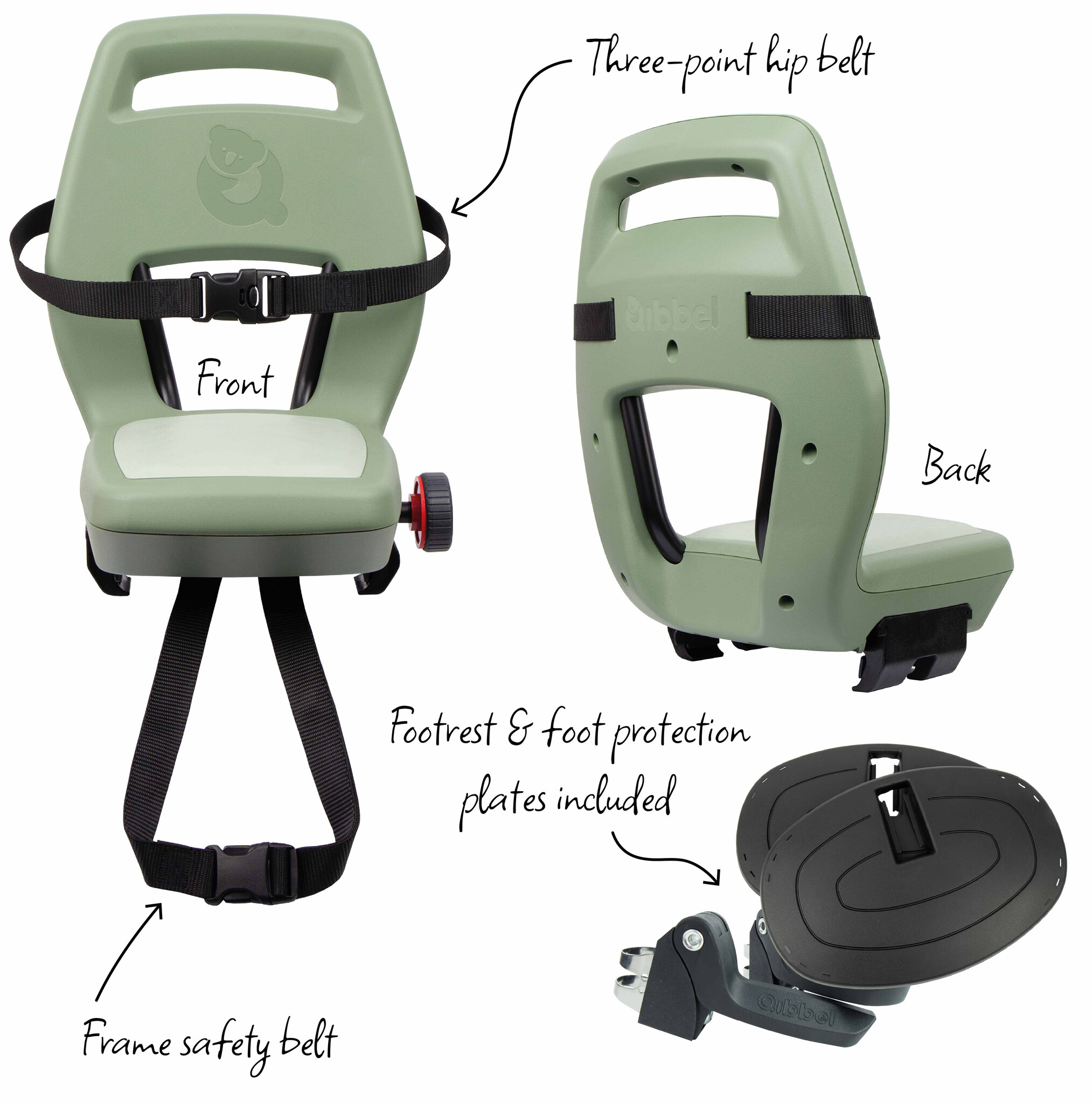 achterzitje Maxi Junior 6+ Sage Green