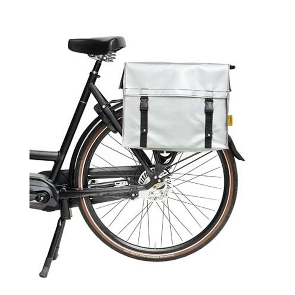 de Poort fietstas 55L Two Tone Mat Zwart Zilver de Poort fietstas 55L Two Tone Mat Zwart Zilver