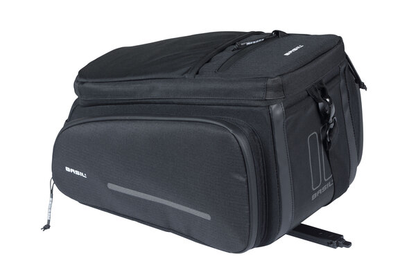 Basil Move MIK Fietstas 10–26L – Zwart – Uitbreidbaar & Waterafstotend
