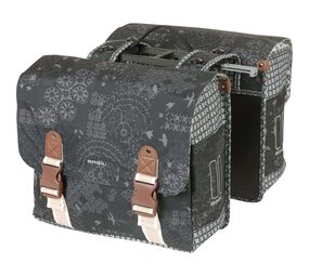 Basil fietstas dubbel Boheme charcoal MIK 35L Basil fietstas dubbel Boheme charcoal MIK 35L