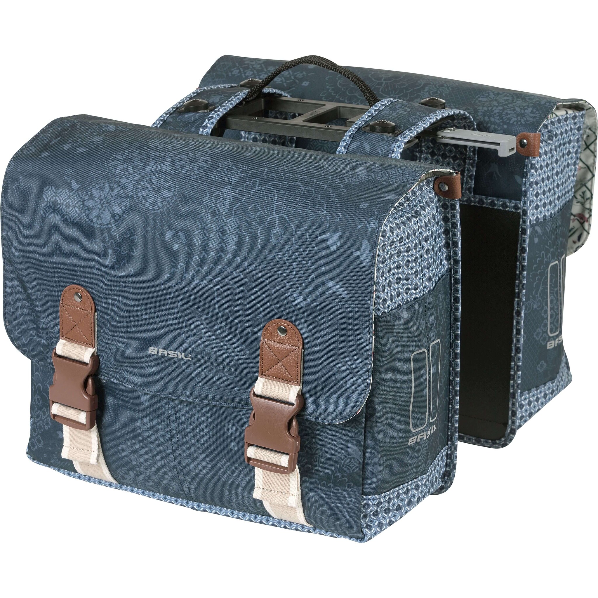 Basil Boheme Dubbele Fietstas 35L - Indigo Blauw - MIK - Elegant & Ruim
