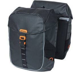 Basil fietstas dubbel Miles Tarpaulin zwart oranje MIK 34L Basil fietstas dubbel Miles Tarpaulin zwart oranje MIK 34L