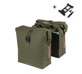 Basil fietstas dubbel SoHo Nordlight MIK moss groen 41L Basil fietstas dubbel SoHo Nordlight MIK moss groen 41L