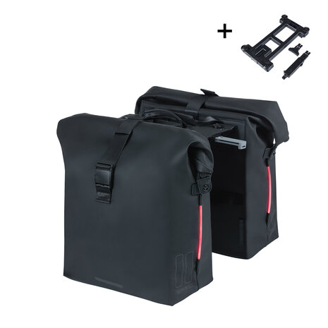 Basil SoHo Nordlight fietstas in night zwart met 41 liter en MIK-systeem Basil SoHo Nordlight fietstas in night zwart met 41 liter en MIK-systeem