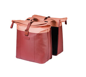 Basil fietstas dubbel Vive bordeaux/roze 28-35L Basil fietstas dubbel Vive bordeaux/roze 28-35L