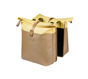 Basil fietstas dubbel Vive zand/geel 28-35L Basil fietstas dubbel Vive zand/geel 28-35L