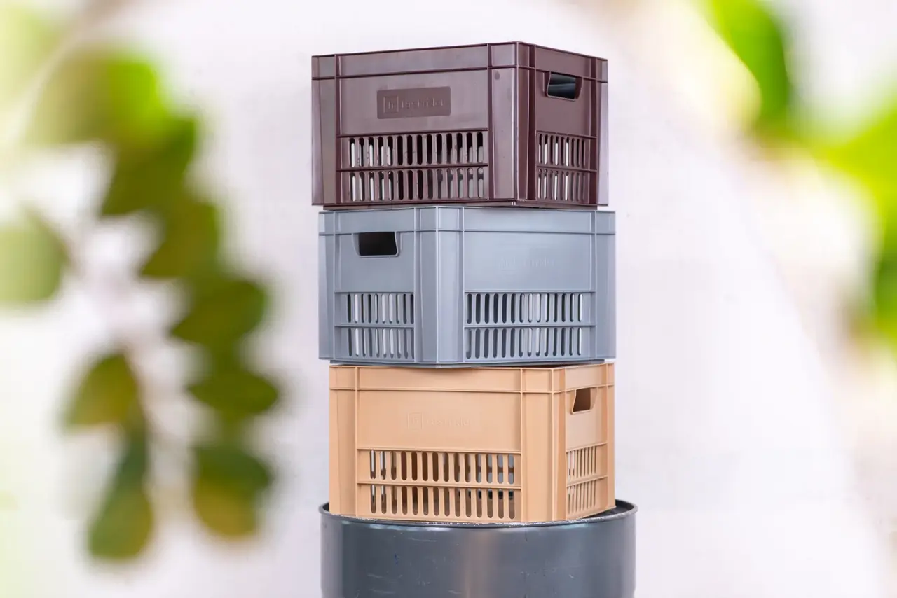 Fast Rider Kunststof Fietskrat Large 40 liter Naturel Fast Rider Kunststof Fietskrat Large 40 liter Naturel